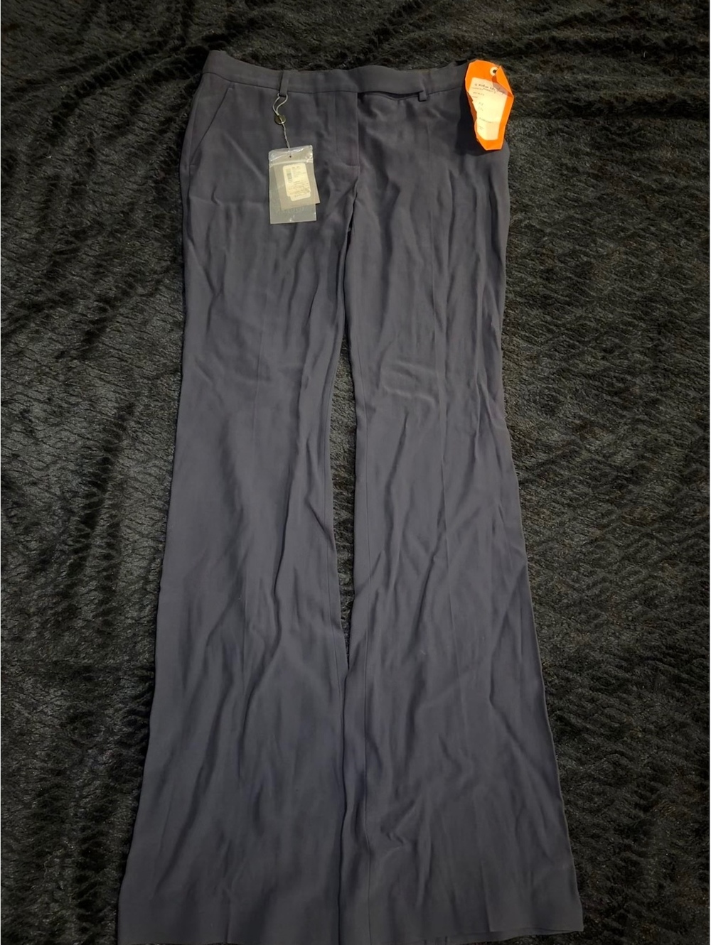 Alexander McQueen Navy Cropped Wide Leg Pants Screen Worn